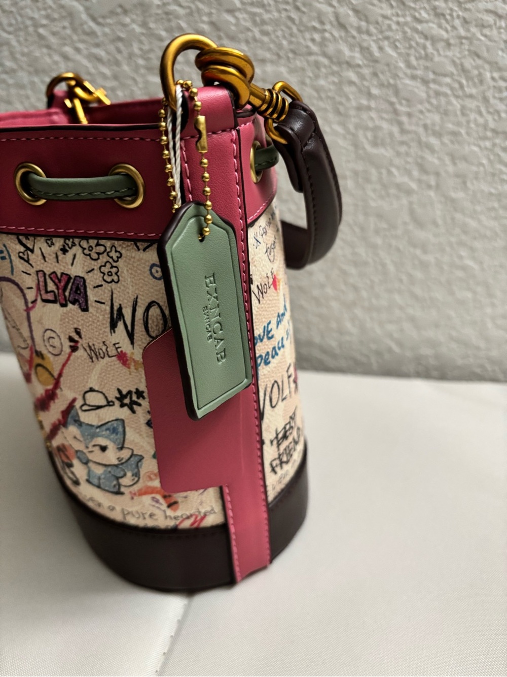 Graffiti Bucket Bag in Multi-Color - Picture 2 of 6